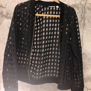 Halogen Mesh bomber jacket